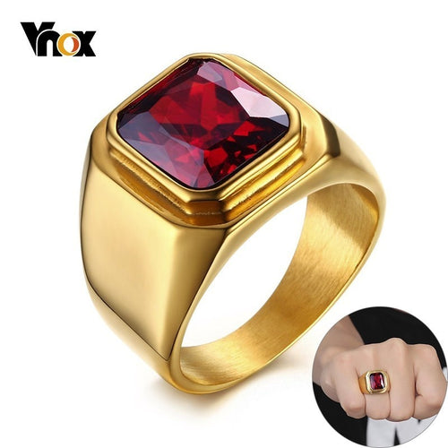 Red CZ Stone Square